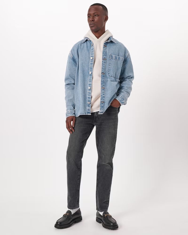 Men's Relaxed Denim Shirt Jacket | Men's Tops | Abercrombie.com | Abercrombie & Fitch (US)