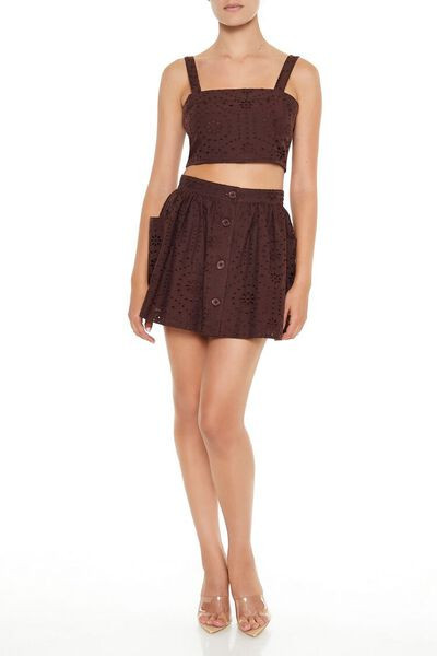 Floral Eyelet Mini Skirt | Forever 21