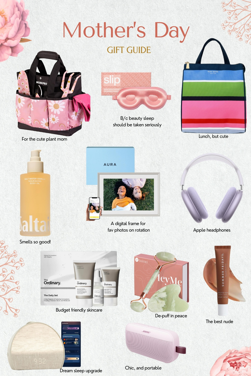 Mother’s Day Amazon Gift Guide
If you’re looking for last-minute Mother’s Day gifts or simply want to treat yourself, I’ve rounded up my favorite Amazon finds for moms who love self-care, beauty, organization, and tech.

From luxury headphones (hello, Apple AirPods Max) to affordable skincare sets, sleep must-haves, and everyday totes, this curated list has a little something for every type of mom (including you!). 

 #LTKGiftGuide #LTKHome #LTKBeauty