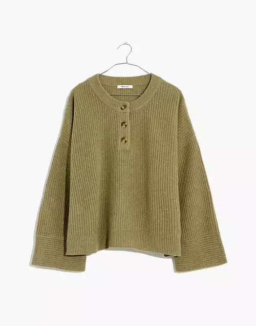 (Re)sourced Cashmere Ribbed Henley Sweater | Madewell