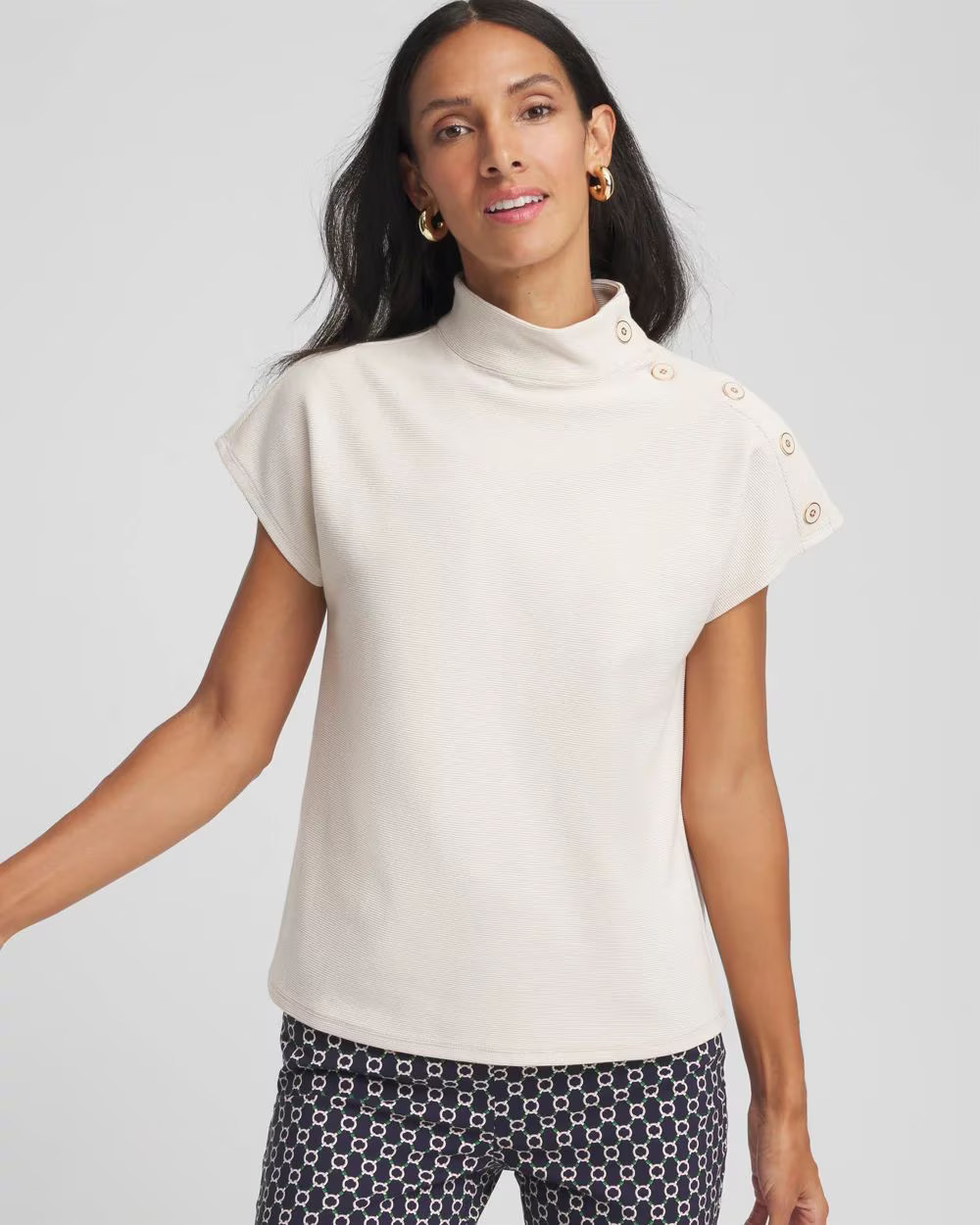 Ottoman Cap Sleeve Tee | Chico's