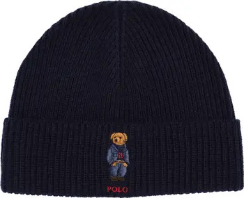 Polo Ralph Lauren Solid Denim Bear Beanie | Nordstrom | Nordstrom