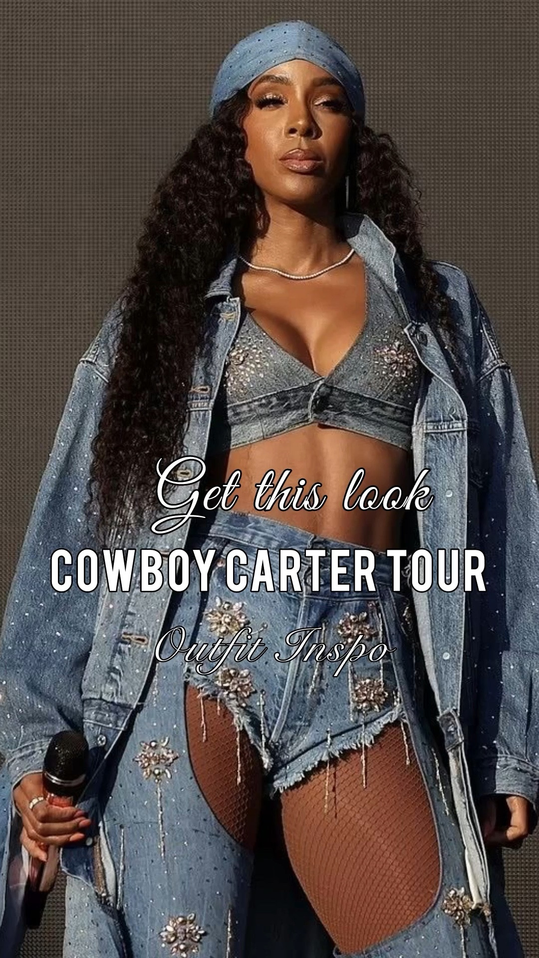Denim and Rhinestone Western Chap Outfit - Cowboy Carter Tour Outfit Inspo