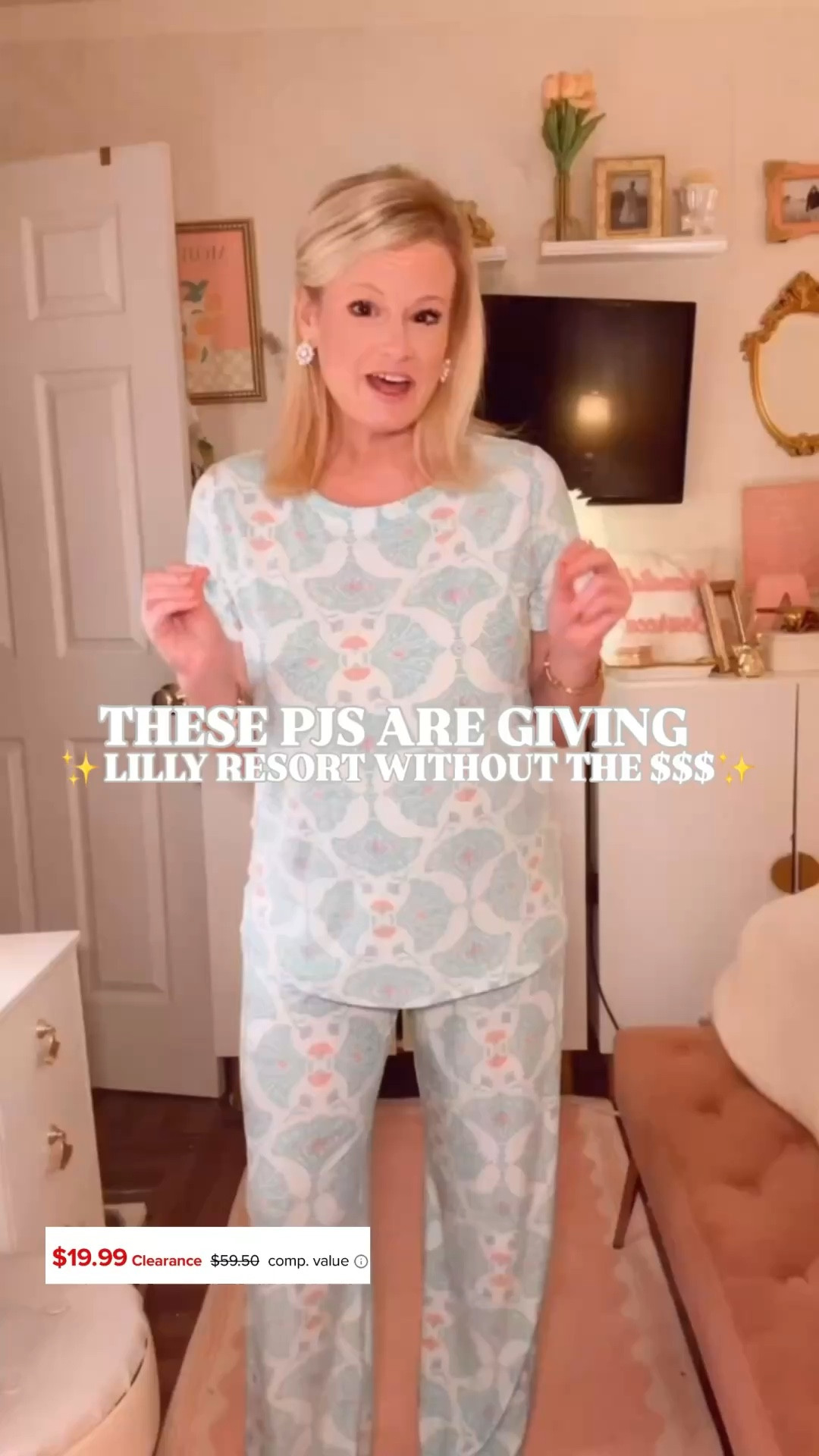 These Pajamas Are Giving Lilly Resort Without the $$$. And They’re $20 at Belk Clearance. 🌸

That print.

Mint and coral Palm Beach fan print on a white ground — the kind of botanical resort pattern that lives on a Lilly Pulitzer rack and costs accordingly. This is Crown and Ivy at Belk clearance for $19.99 and she is 65% off right now.

2-piece set. Crew neck. Short drop shoulder sleeves. Relaxed fit. Machine washable. The print is doing everything and it is doing it for $20.

I am in a medium.

Clearance moves fast. This one will not be here long.

🌸 Mother’s Day gift she actually reaches for
🌸 Girls trip matching set
🌸 Lake house and beach house weekends
🌸 Resort sleepwear that looks anything but clearance
🌸 The grab-it-before-it’s-gone moment

Lilly Pulitzer pajamas look for less, Lilly Pulitzer look for less, Lilly Pulitzer dupe pajamas, preppy pajamas women, Palm Beach pajamas, resort pajamas women, floral pajama set women, spring pajamas women, pajama set women, 2 piece pajama set, crew neck pajamas, spring sleepwear women, cute pajamas women, feminine pajamas women, affordable pajamas women, mothers day gift pajamas, mothers day pajamas, mothers day gift for her, gift for mom, girls trip pajamas, lake house pajamas, beach house pajamas, belk clearance finds, belk fashion finds, crown and ivy pajamas, mint pajamas women, floral print pajamas, coastal pajamas women, affordable luxury pajamas, preppy sleepwear women
#LTKFindsUnder50 #LillyPulitzer #LookForLess

#LTKTravel #LTKSaleAlert #LTKSeasonal