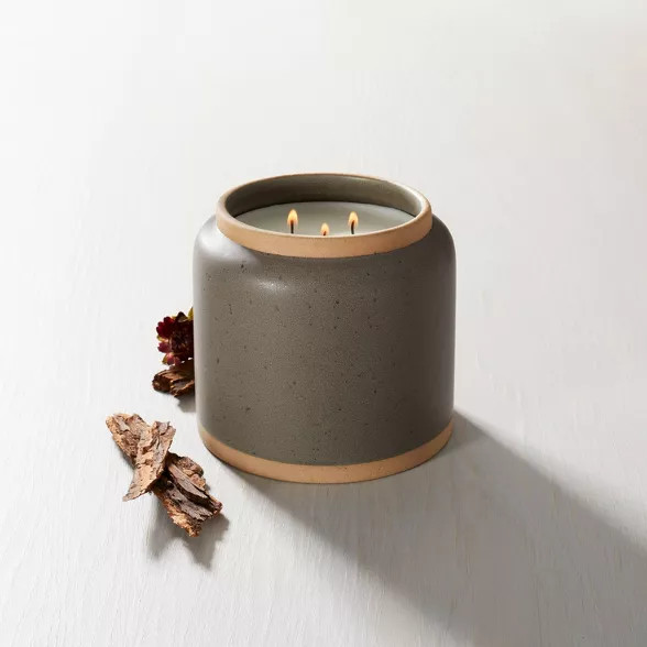 Smoked Woods Speckled Ceramic Seasonal Candle - Hearth & Hand™ with Magnolia | Target