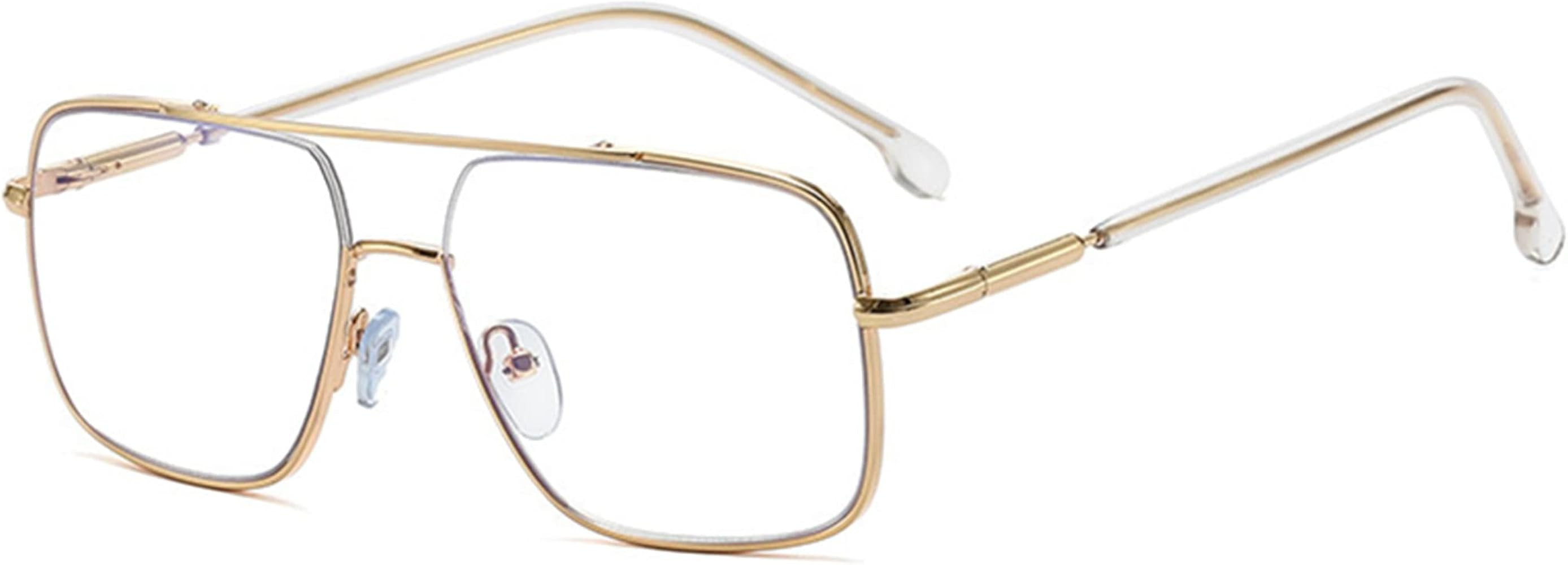 bullabulling Blue Light Blocking Glasses Retro Squre UV400 Clear Lens Computer Eyewear For Men Wo... | Amazon (US)