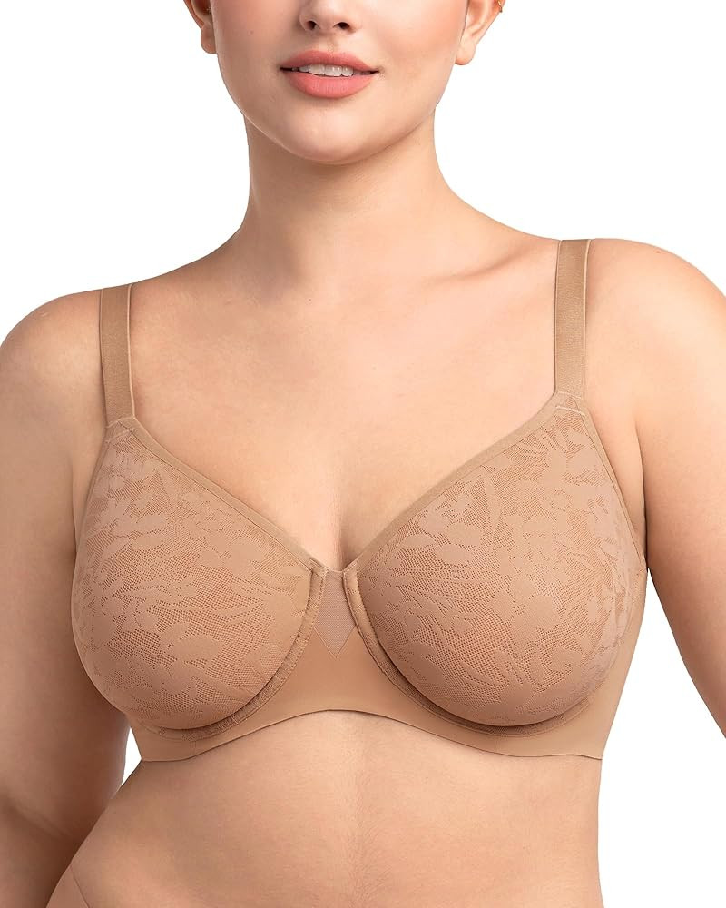 HSIA Minimizer Bra for Women - Full Coverage Seamless Lace Bra Plus Size Underwire Unlined Bra fo... | Amazon (US)