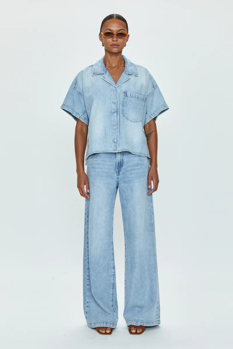Jadyn Low Slung Palazzo - Chateau | Pistola Denim