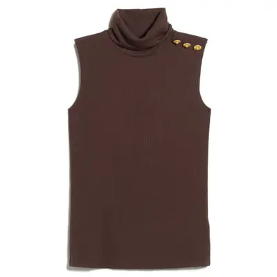 L'AGENCE Ceci Sleeveless Turtleneck Sweater in Dark Port at Nordstrom, Size X-Large | Nordstrom
