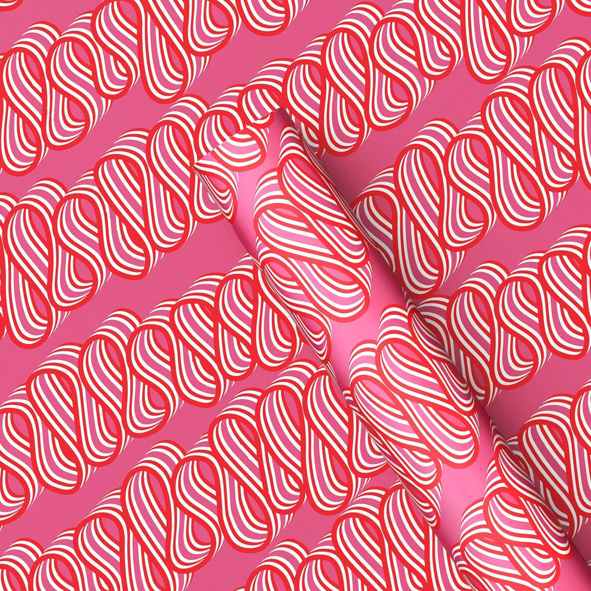 20 sq ft Glittered Candy Ribbon Stripe Christmas Gift Wrap Pink - Wondershop™ | Target