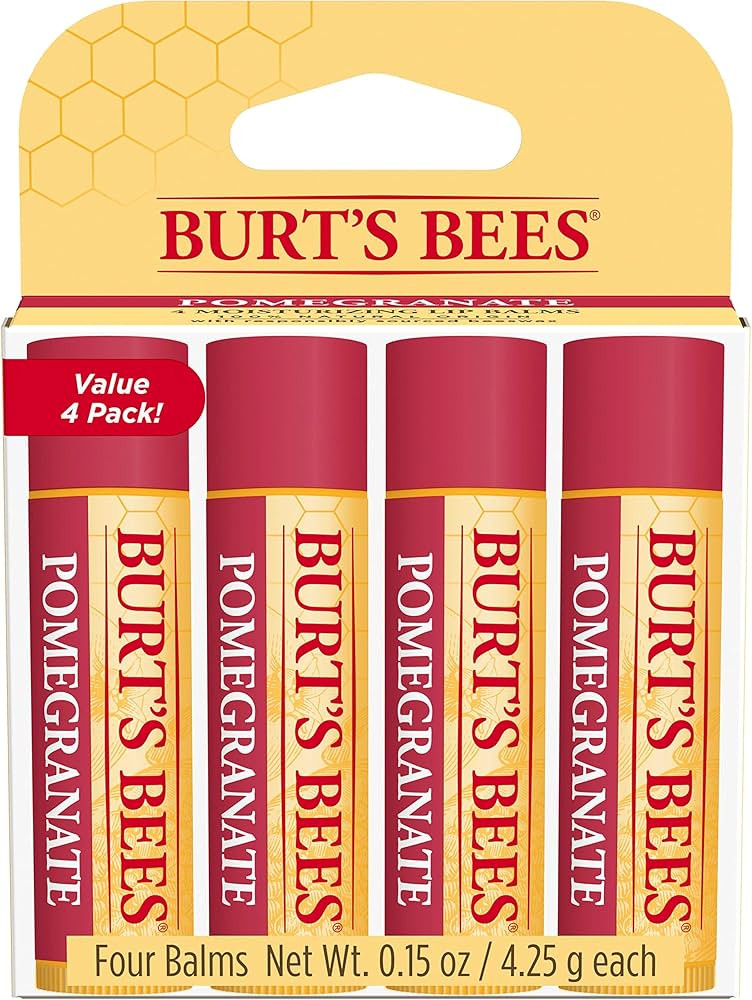 Burt's Bees Lip Balm - Pomegranate, Lip Moisturizer With Responsibly Sourced Beeswax, Tint-Free, ... | Amazon (US)