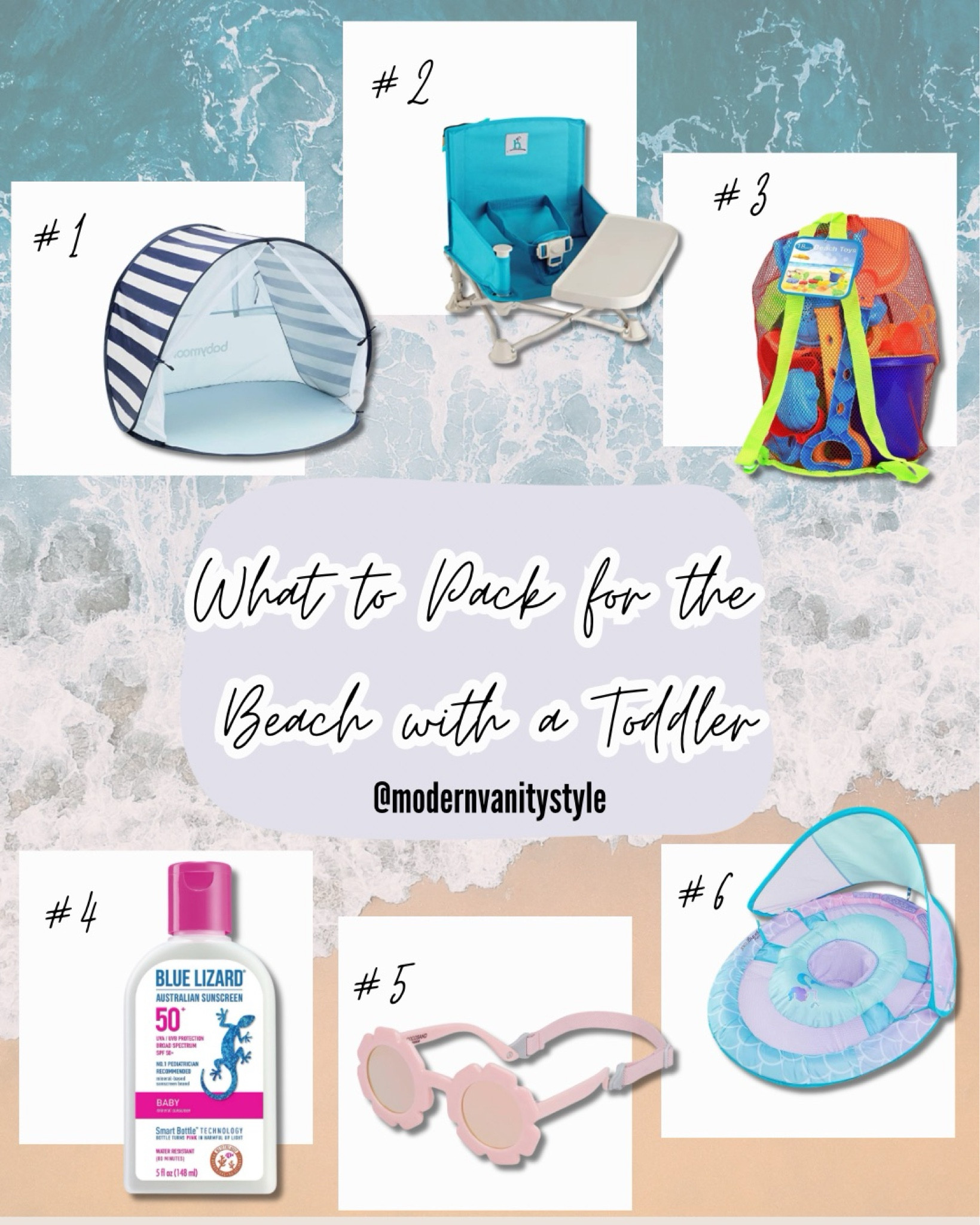 What to pack for a beach trip with a toddler! I love and use all of these items! 
Pop-up cabana tent for kids
Foldable kids beach chair with straps 
Beach toys
Mineral sunscreen
Baby and toddler beach sunnies
Baby and toddler pool floatie

#LTKFamily #LTKBaby #LTKKids