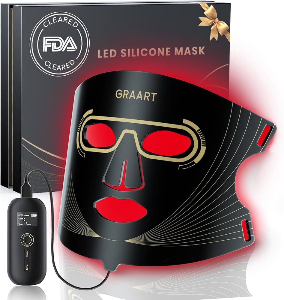 FDA-Cleared Red Light Therapy for Face - Anti-Aging, Wrinkles & Acne with 7 Modes, 850nm Infrared... | Amazon (US)