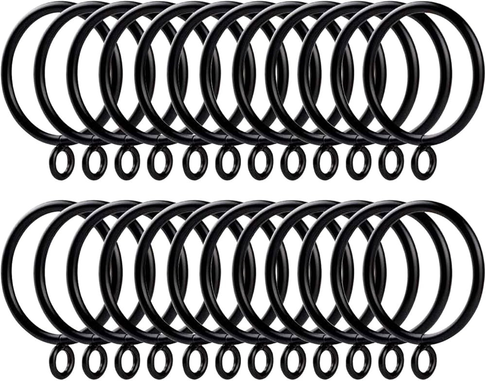 ChadMade 1.49" Inner Diameter Metal Curtain Rings with Eyelets, Set of 38, Fit up to 1.48" Curtai... | Amazon (US)