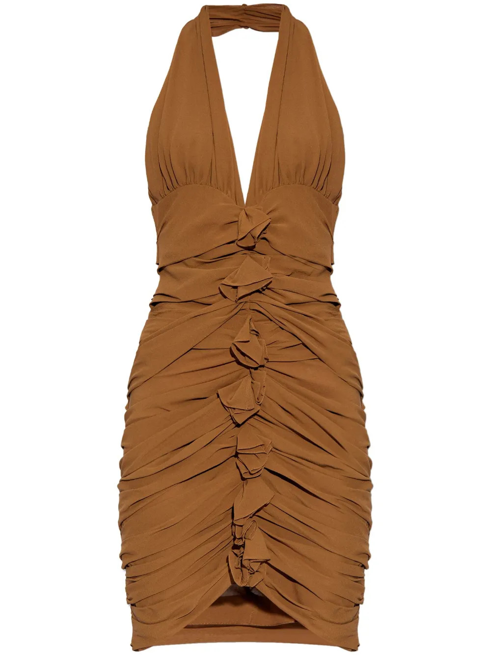 Saint Laurentruched halterneck mini dress | Farfetch Global