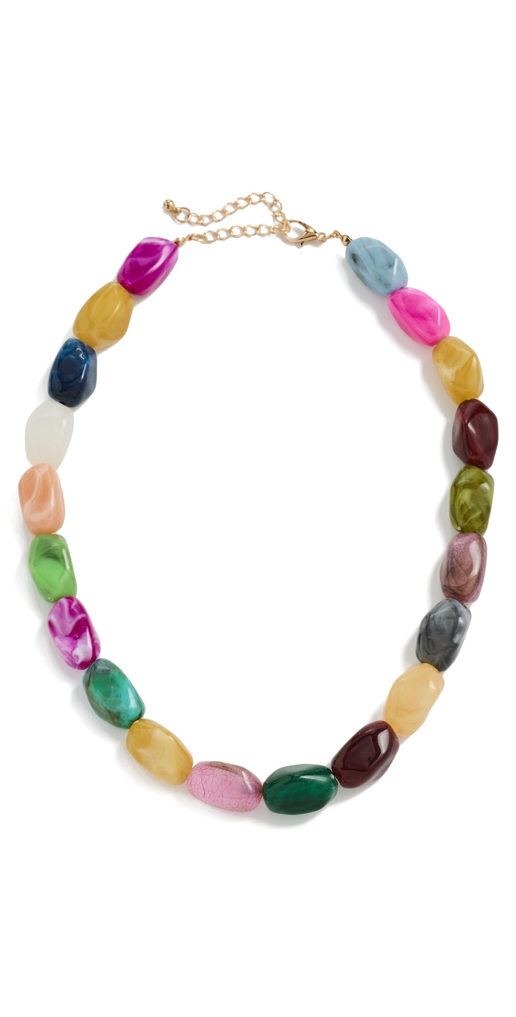 By Adina Eden Gold Chain & Multicolor Bead Necklace Multi-Color One Size | Shopbop