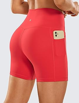 CRZ YOGA Women's Naked Feeling Biker Shorts - 4''/ 5''/ 6''/ 8'' High Waisted Yoga Gym Spandex Sh... | Amazon (US)