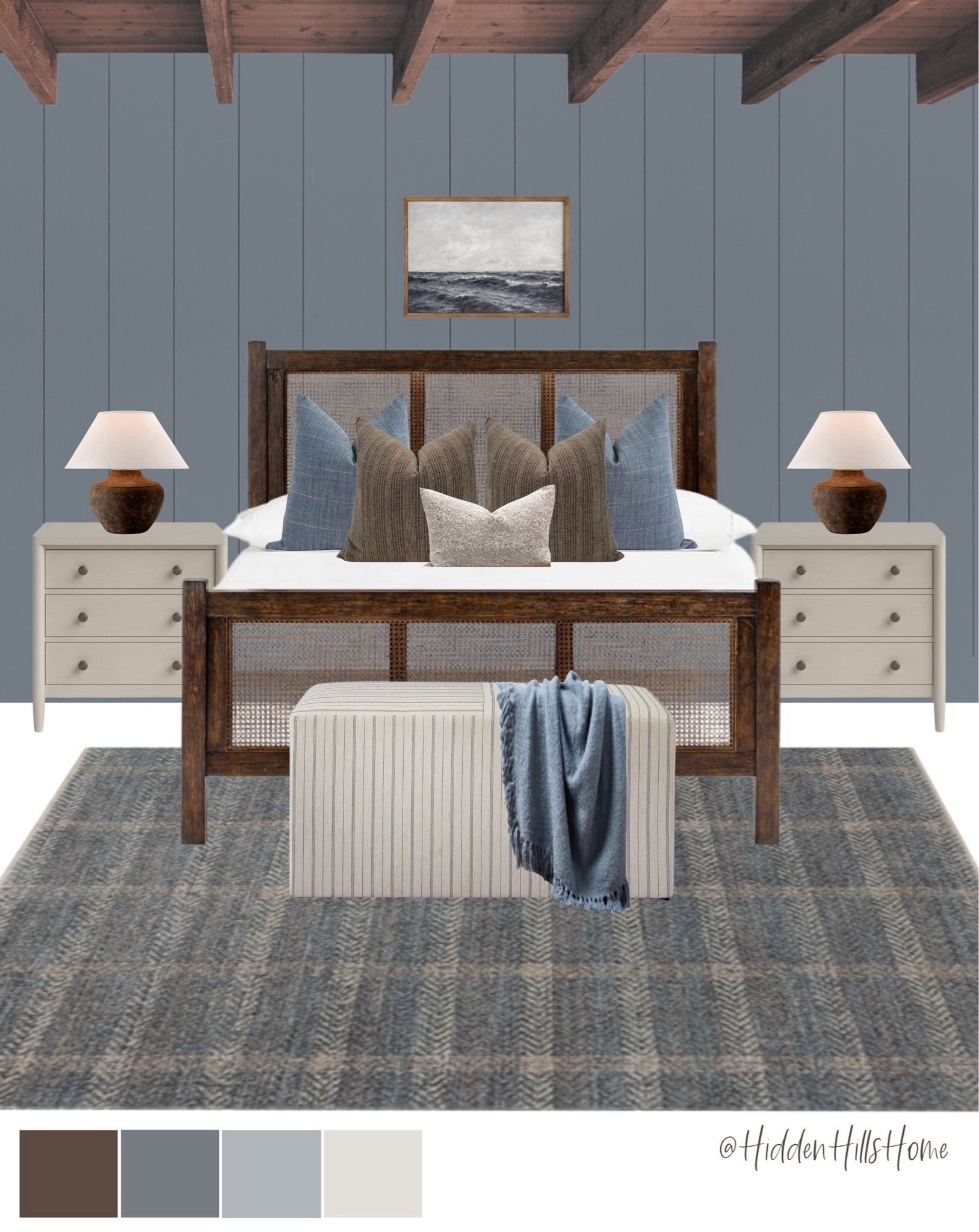 Modern traditional master bedroom mood board, bedroom design ideas, bedroom decor, primary bedroom mood board #blue 


#LTKHome #LTKSaleAlert