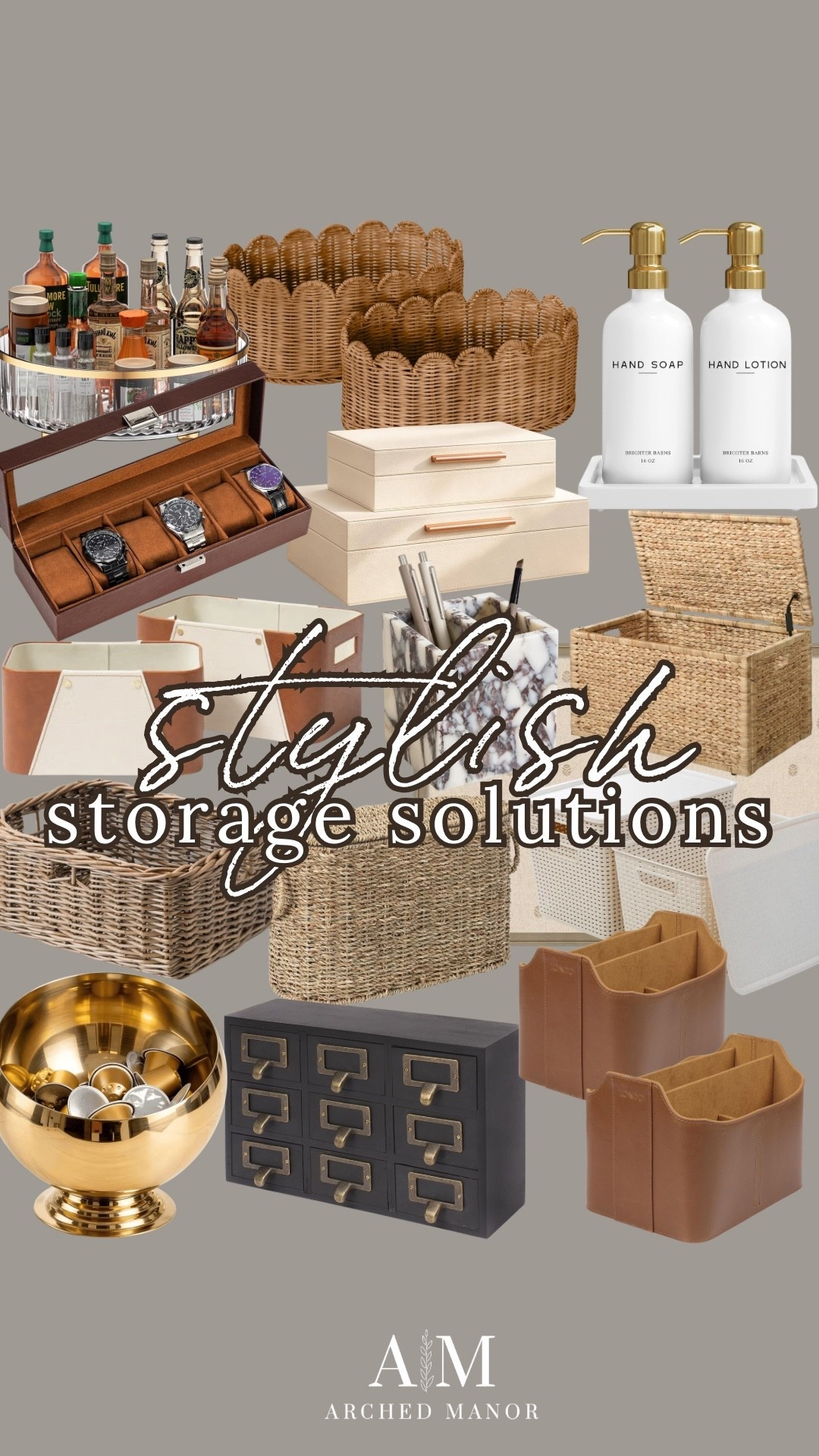 Storage solutions that actually look pretty! The woven baskets and leather containers are my favorite!

#LTKSeasonal #LTKHome