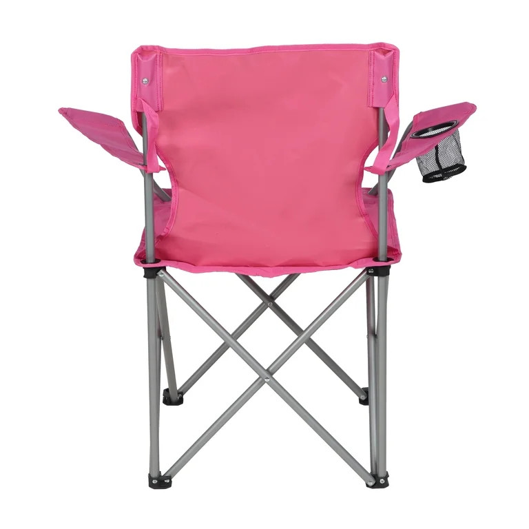 Ozark Trail Quad Folding Camp Chair with Cupholder, Pink Blast | Walmart (US)