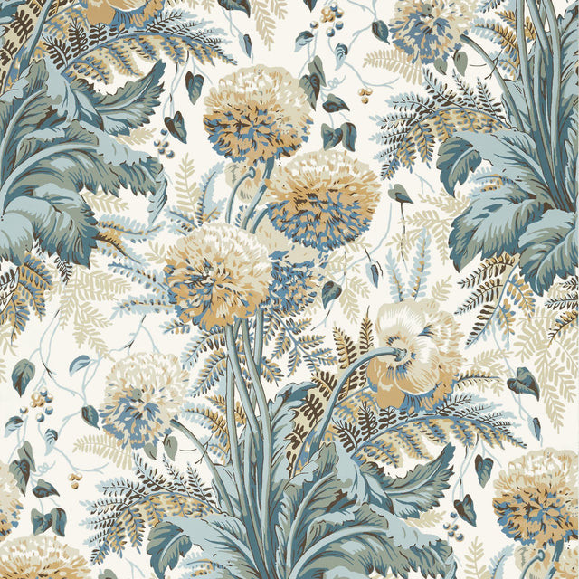 Anna French Dahlia Soft Gold On Cream Wallpaper | DecoratorsBest