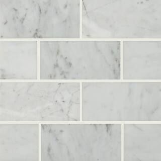 MSI Carrara White 3 in. x 6 in. Polished Marble Floor and Wall Tile (5 sq. ft./Case) TCARWHT36PN ... | The Home Depot