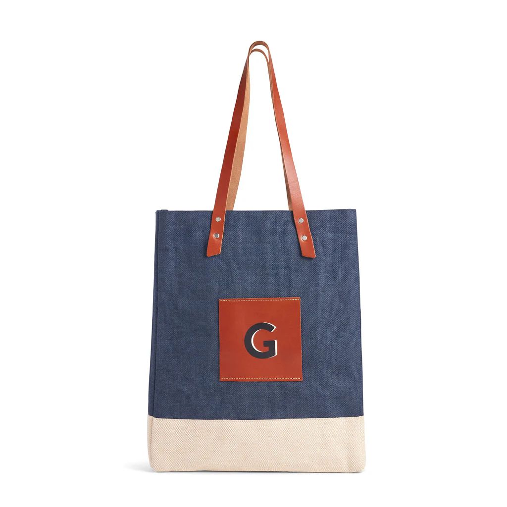 Wine Tote in Navy “Alphabet Collection” Limited Holiday Release | Apolis