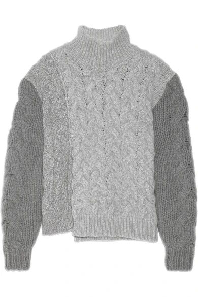 Mélange cable-knit wool-blend turtleneck sweater | NET-A-PORTER (UK & EU)