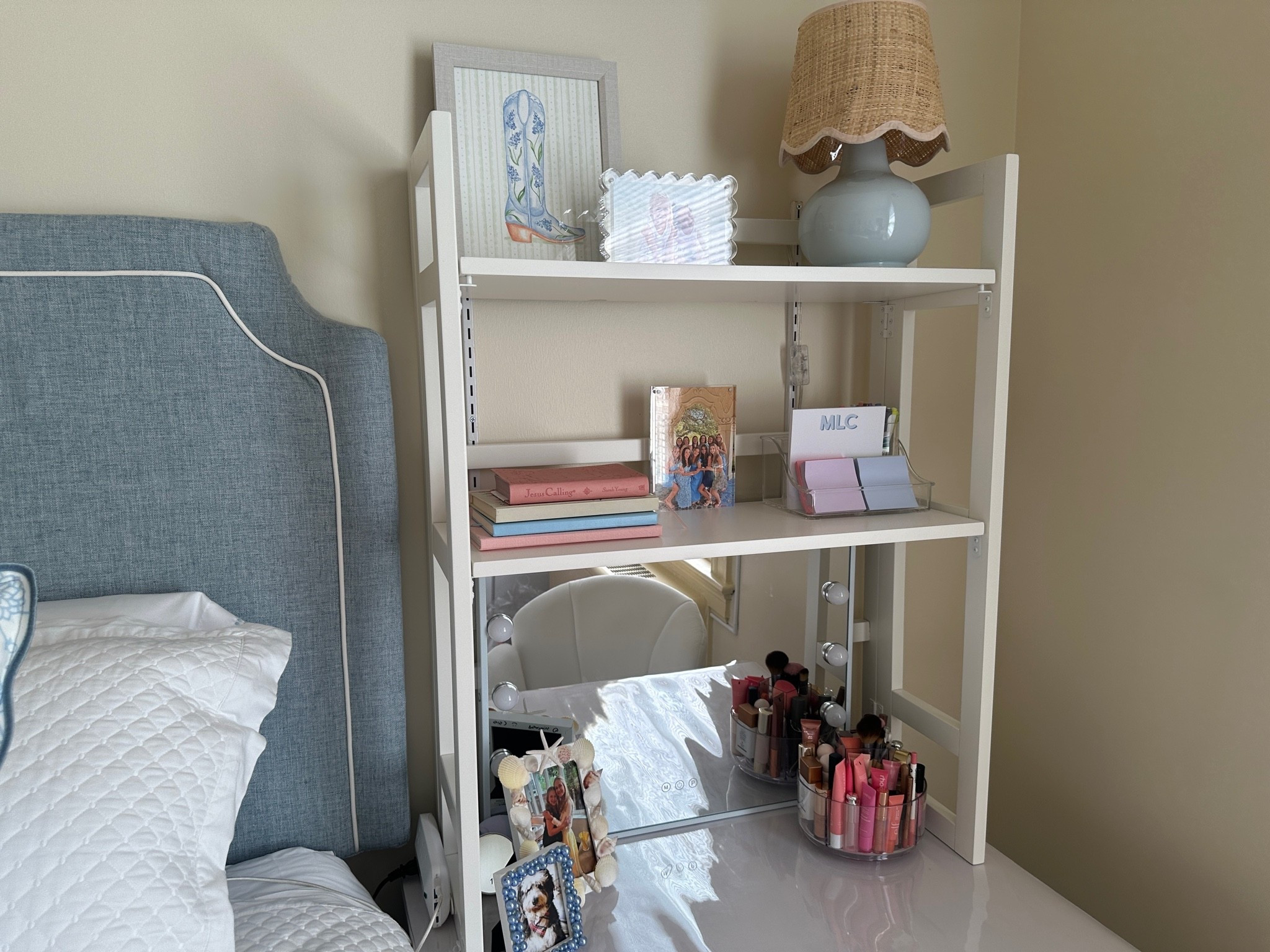 The best folding bookshelf for dorms. Dorm bookshelf. Pottery barn teen.