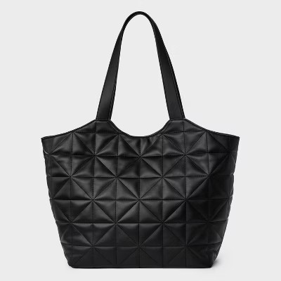 Puff Shopper Tote Handbag - A New Day™ Black | Target