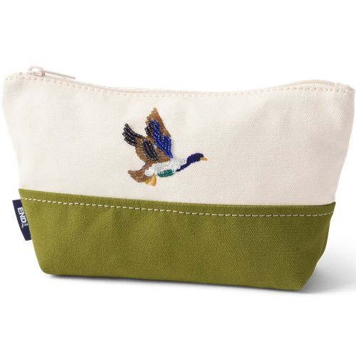 Embroidered Zipper Canvas Pouch - Lands' End | Lands' End (US)
