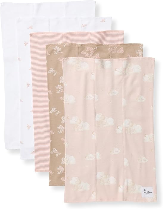 Burts Bees Baby Infant Burp Cloths, 100% Organic Cotton Extra Absorbent Soft Fabric Drool Cloths,... | Amazon (US)