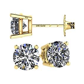 14K Solid Gold Post & Sterling... | Amazon (US)