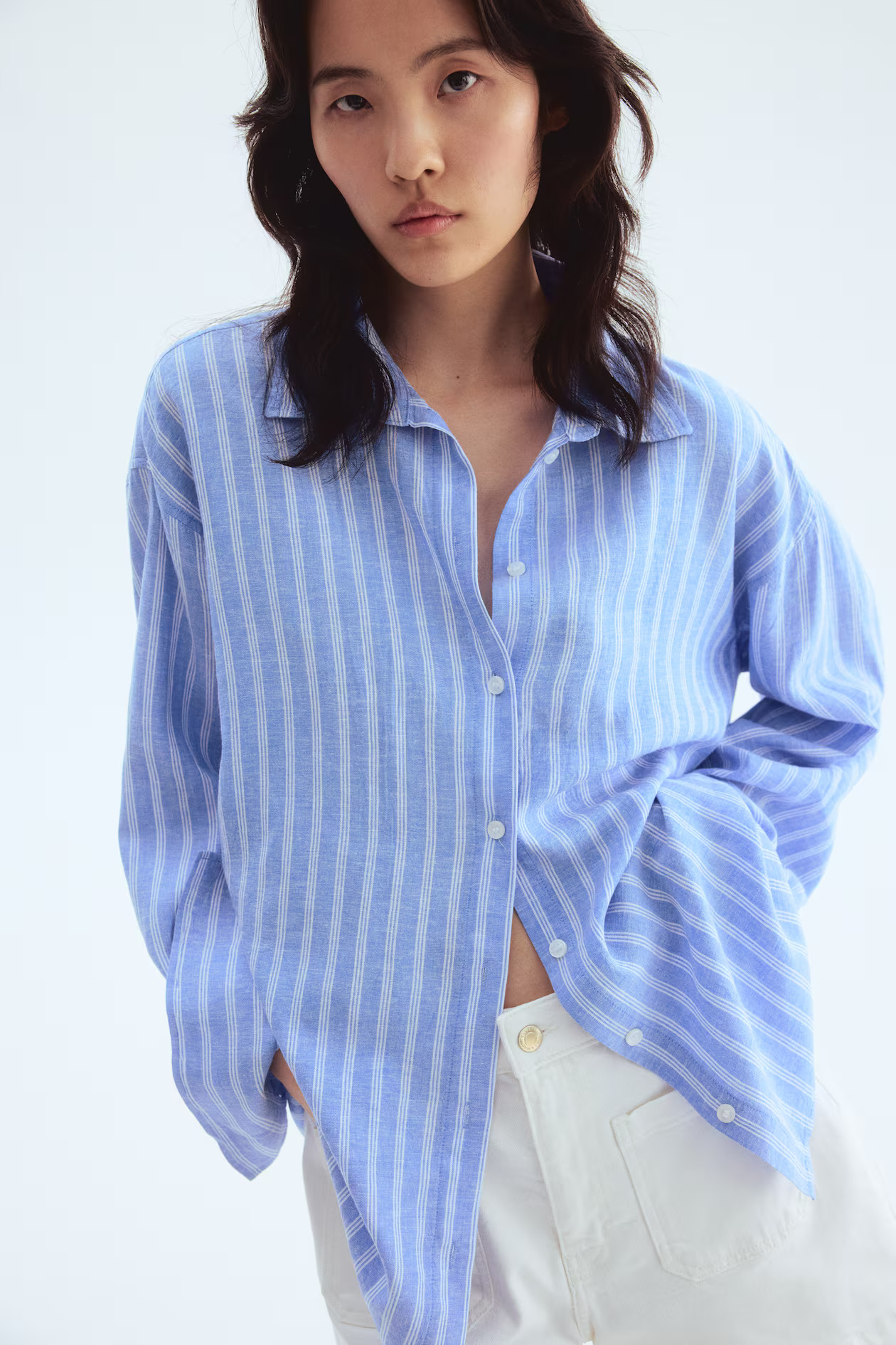 Oversized Linen-Blend Shirt | H&M (US + CA)
