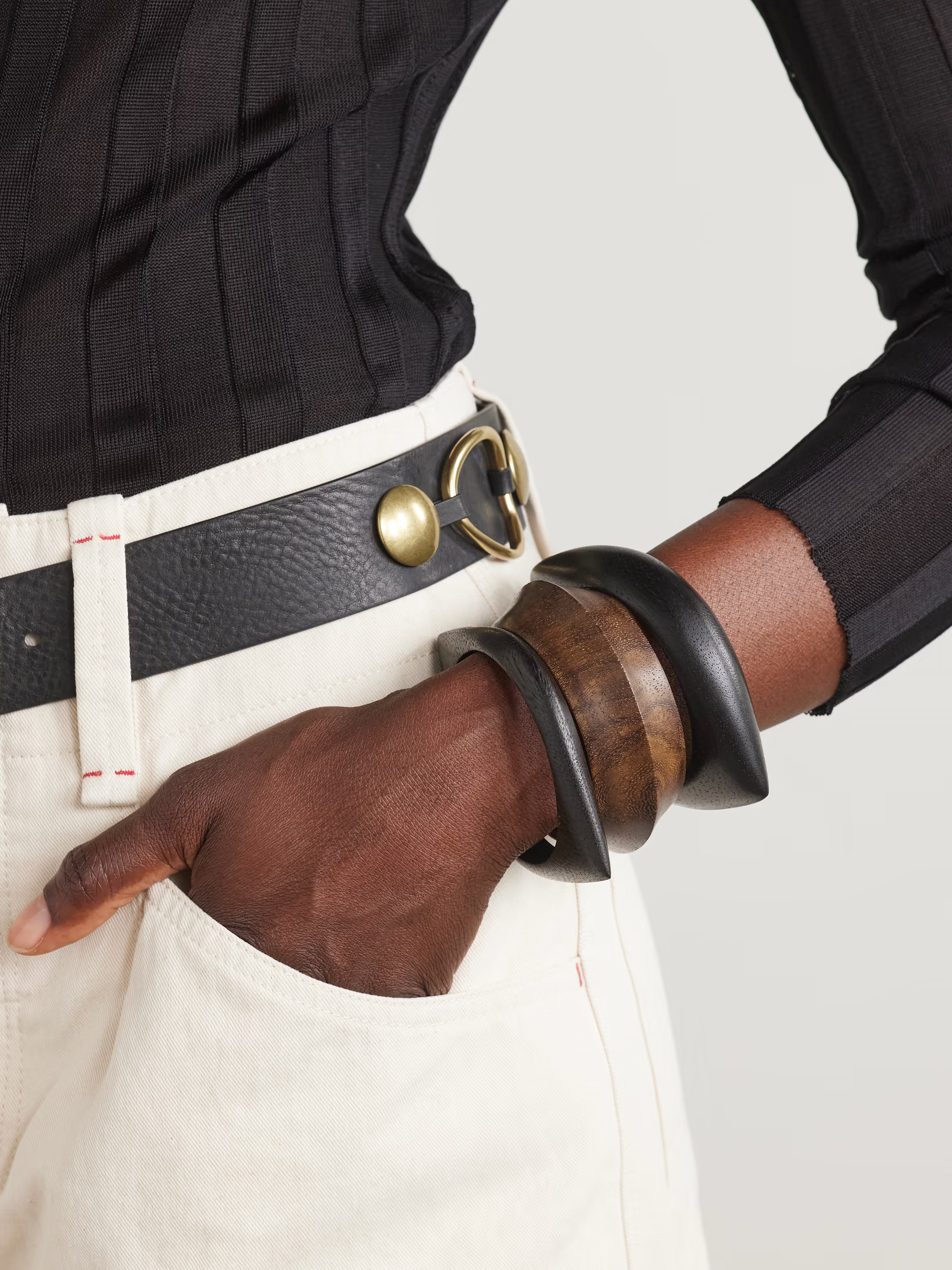 Set of three wood bangles | NET-A-PORTER APAC