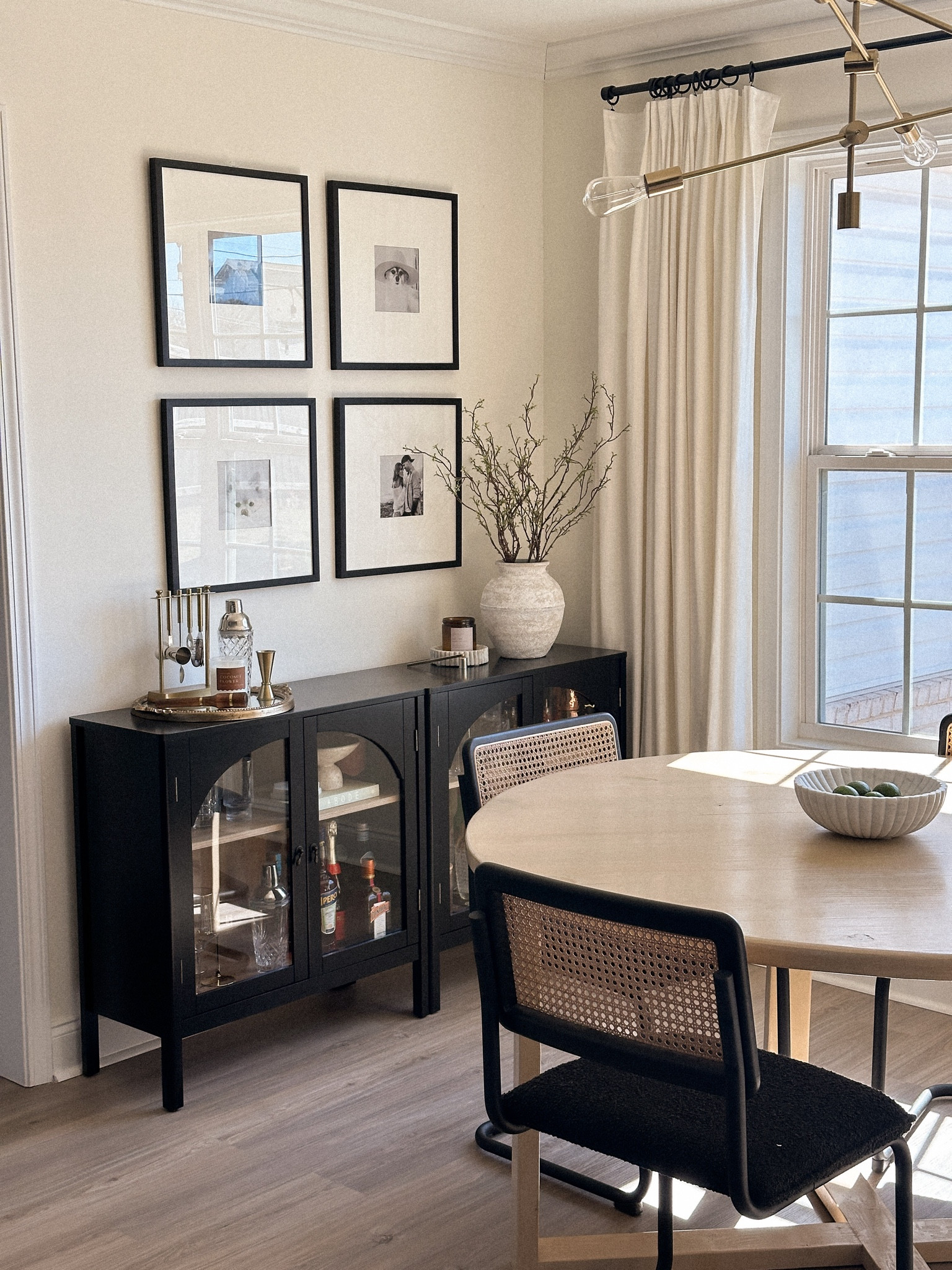 Black console table. Buffet table. Black buffet table. Bar cabinet. Dining room. 

#LTKstyletip #LTKhome #LTKfindsunder50