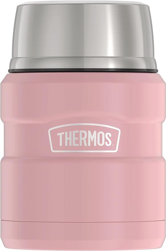 THERMOS Stainless King Vacuum-Insulated Food Jar with Spoon, 16 Ounce, Matte Rose | Amazon (US)