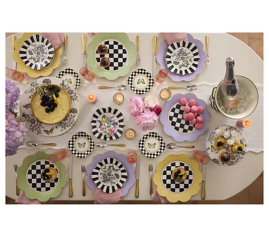 MacKenzie-Childs Butterfly Toile Bread and Butter Plate - QVC.com | QVC