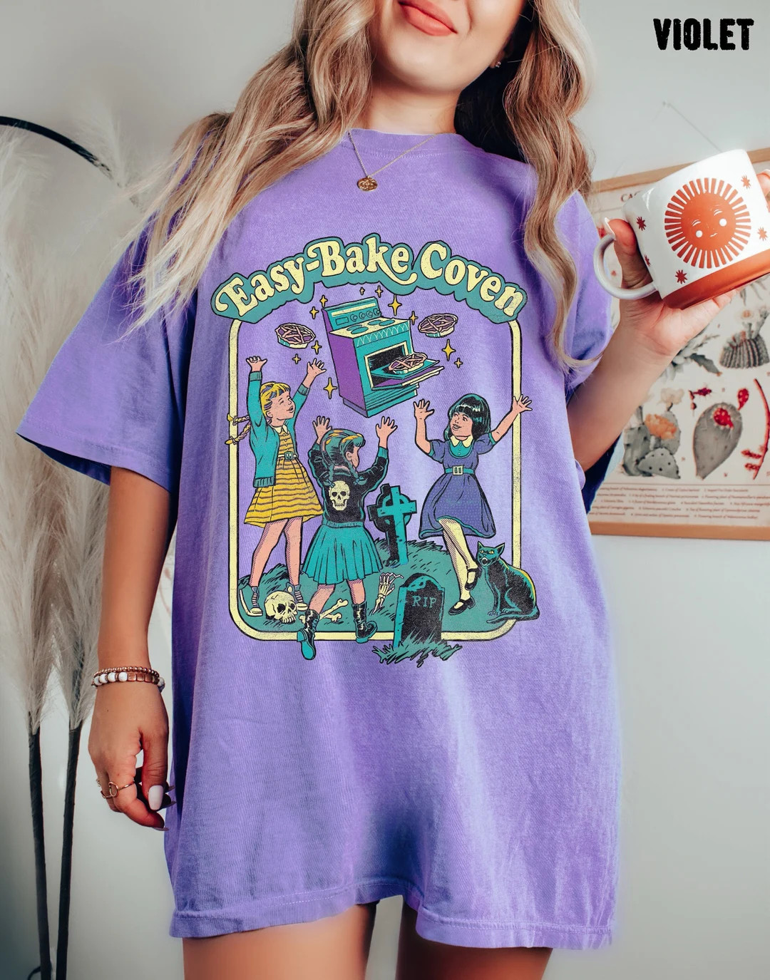 Easy Bake Coven 90s Horror Movie Fan Oversized Vintage T Shirt, Halloween Tee, Comfort Colors Tee... | Etsy (US)