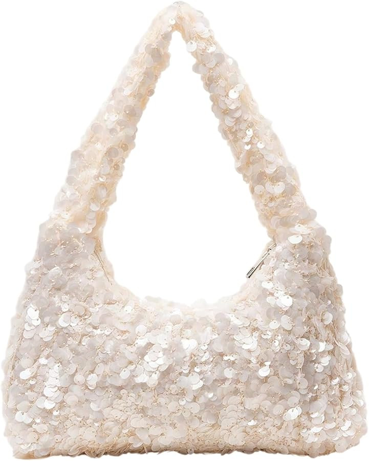 WDIRARA Women's Sequin Bag Bling Sparkly Purse Shoulder Bags Evening Party Mini Handbags | Amazon (US)