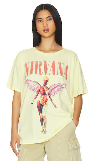 DAYDREAMER Nirvana in Utero Cover Merch Tee in Yellow. - size M (also in L, S, XL, XS) | Revolve Clothing (Global)