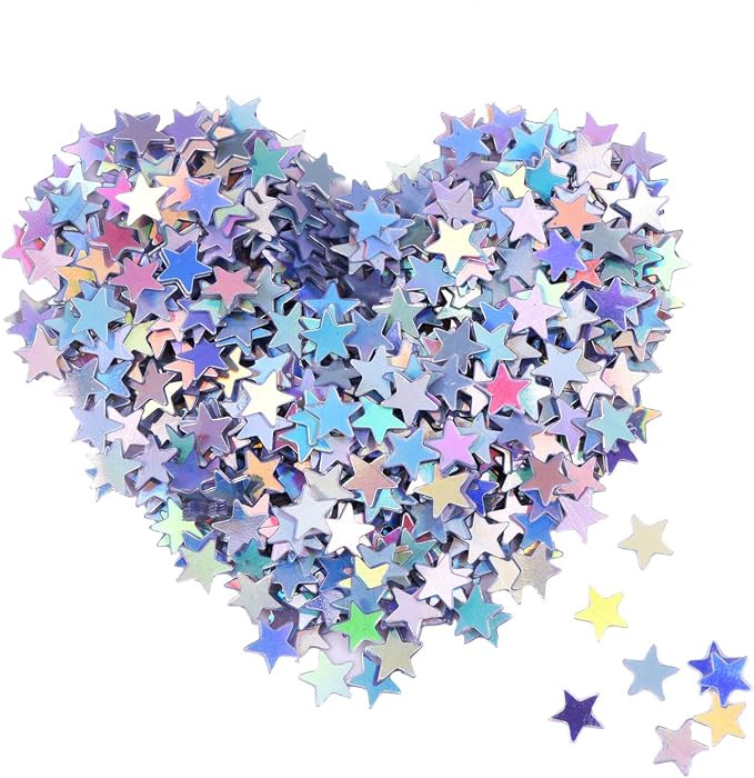 EBOOT Star Confetti Glitter Holographic Silver Stars 1/4 Inch/ 6mm Glitter Confetti for Wedding V... | Amazon (US)