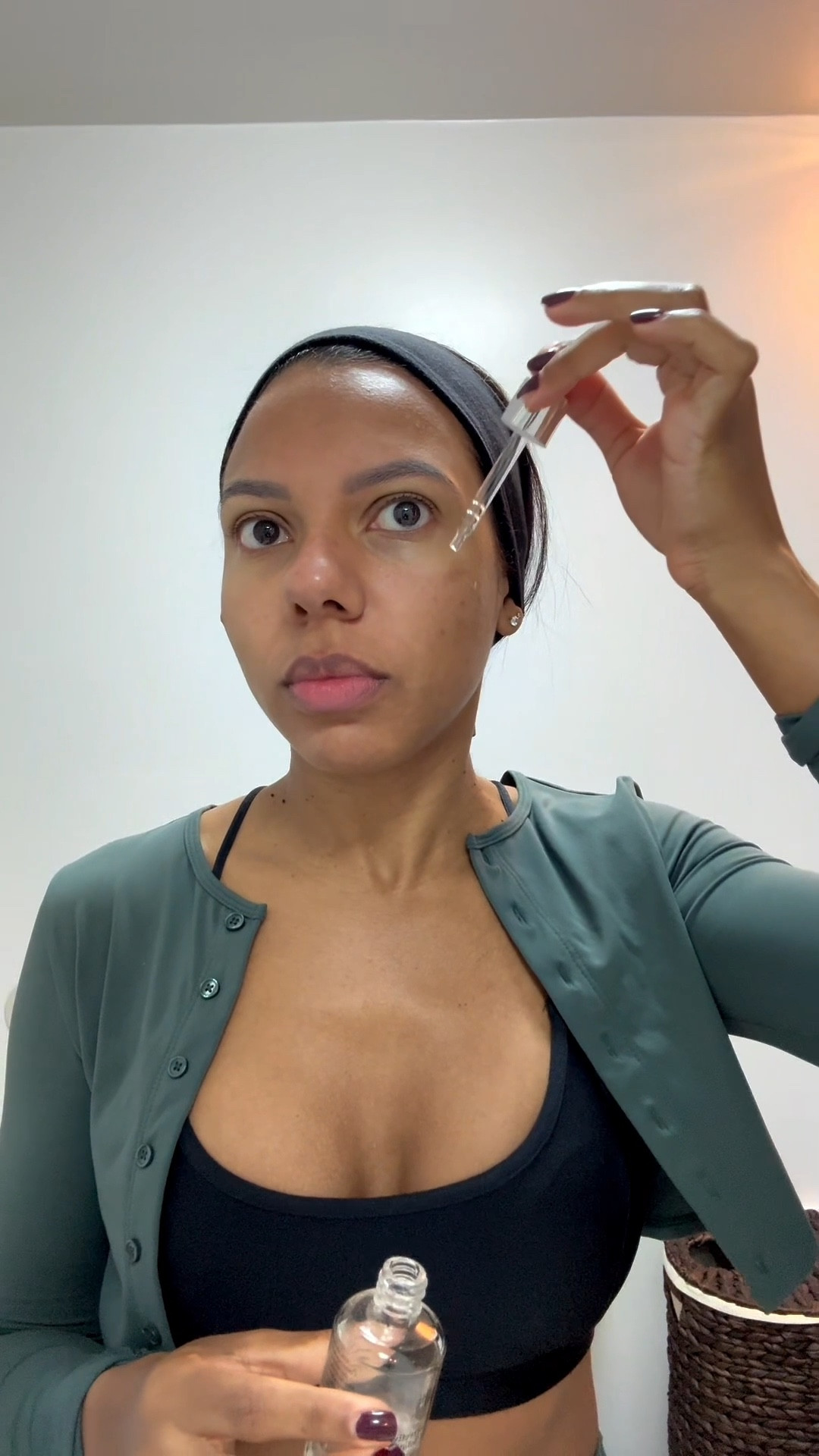 Quick skincare routine for a busy schedule includes: 
• NuFace technology to limit wrinkles and improve cheek bones and jawline structures 
•Khiel’s dark spot corrective solution
• Clinique’s hydrating facial lotion with SPF

#LTKSkincare
