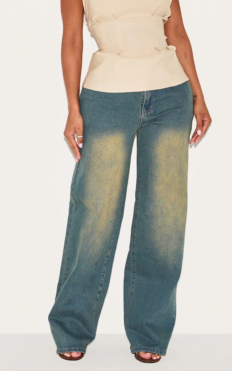 Shape Vintage Wash Hourglass Stretch High Waisted Straight Leg Jeans | PrettyLittleThing UK