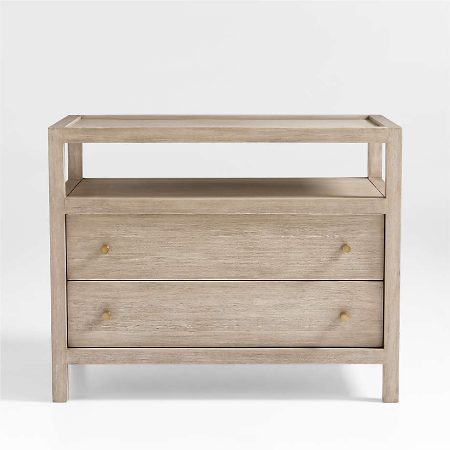 Keane Wenge Wood Charging Nightstand + Reviews | Crate & Barrel | Crate & Barrel