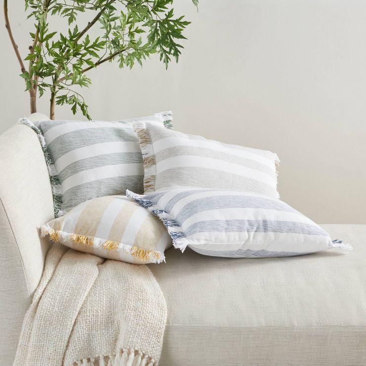 Life Styles Chambray Striped Throw Pillow - Mina Victory | Target