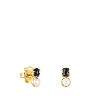 Glory Earrings in Silver Vermeil with Onyx and Pearl | TOUS USA