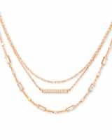 Addison Triple Strand Necklace in Rose Gold | Kendra Scott