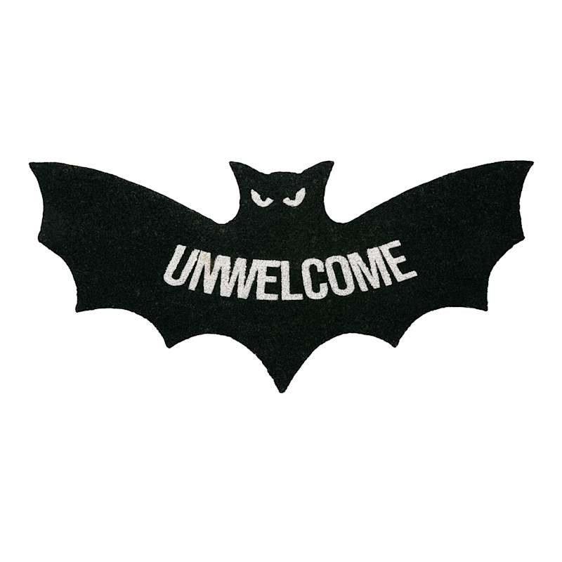 Unwelcome Bat Shaped Coir Mat, 22x47 | At Home