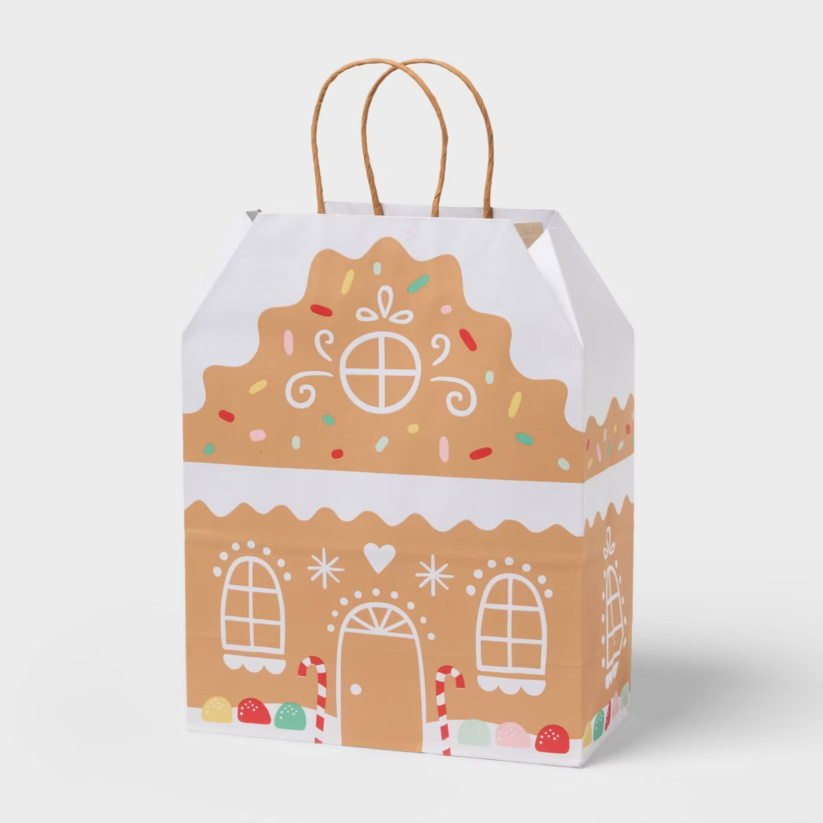 Large Gingerbread House Christmas Gift Bag Colorful - Spritz™ | Target